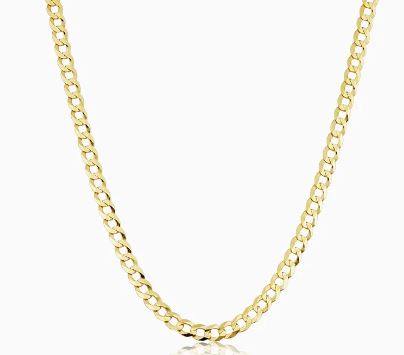 Estate 22 Karat Yellow Gold Small Curb Link Chain Measuring 16"  4.42Dwt